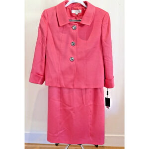 TAHARI ARTHUR S. LEVINE Dress and Blazer Suit Pink Spring Easter Size 14 NWT